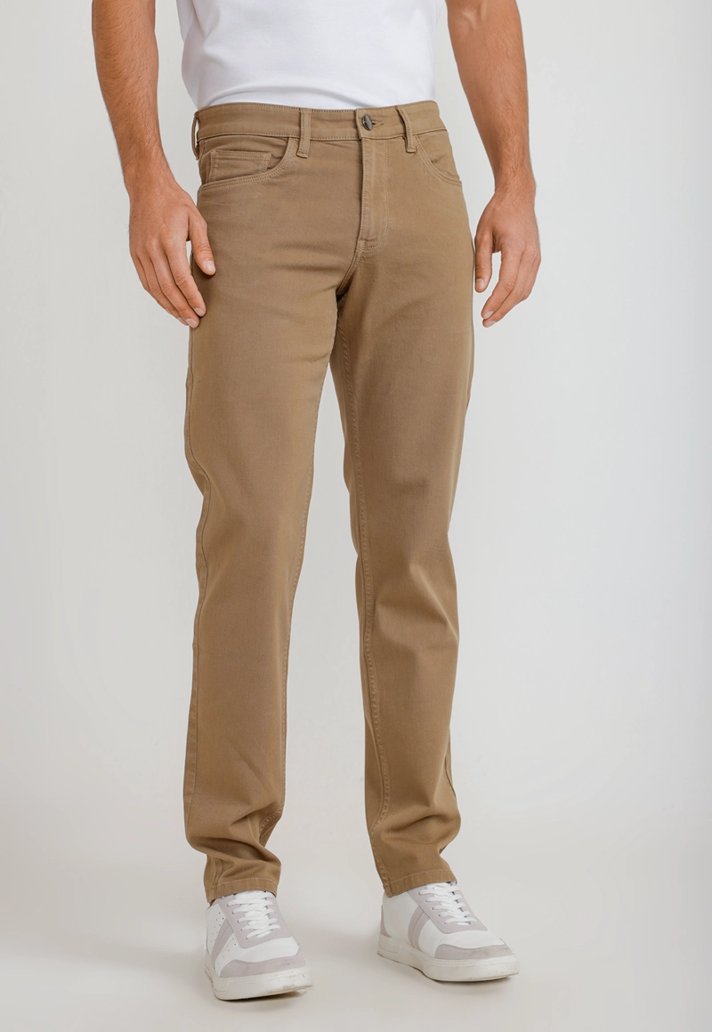PANTALON HOMBRE CASUAL 5 BOLSILLOS KHAKI - 1