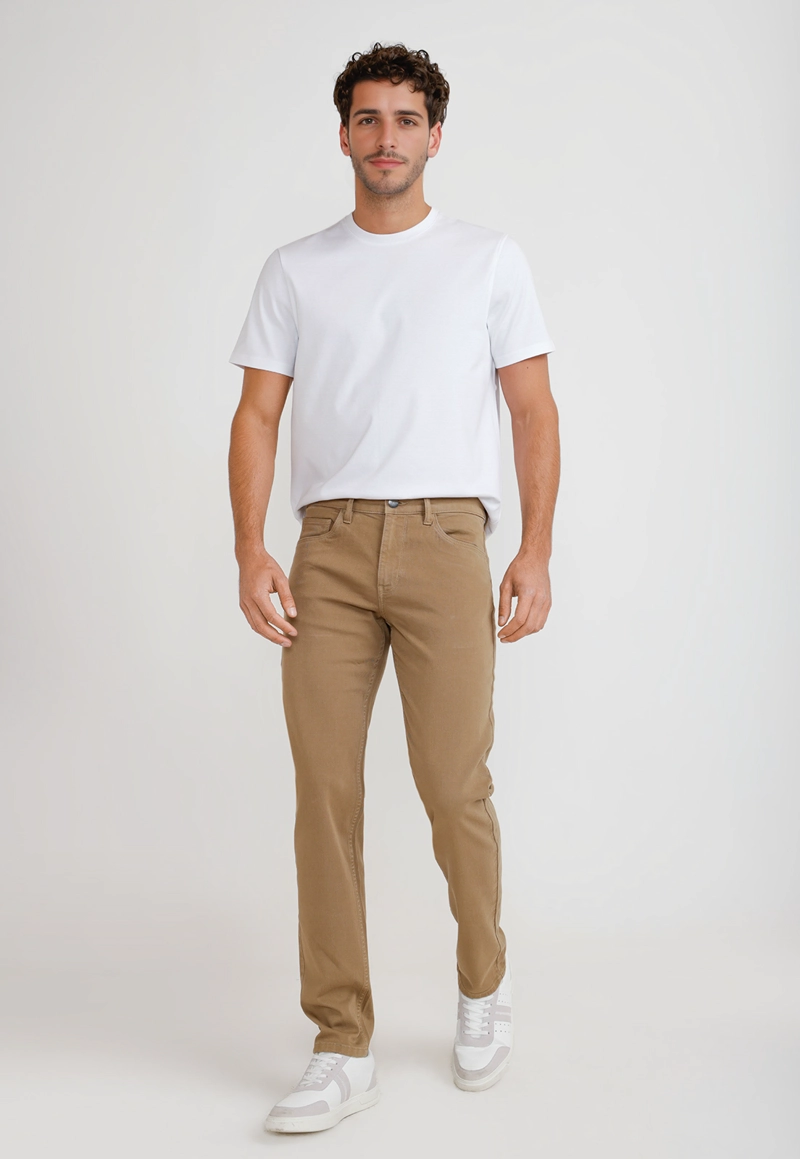 PANTALON HOMBRE CASUAL 5 BOLSILLOS KHAKI - 4