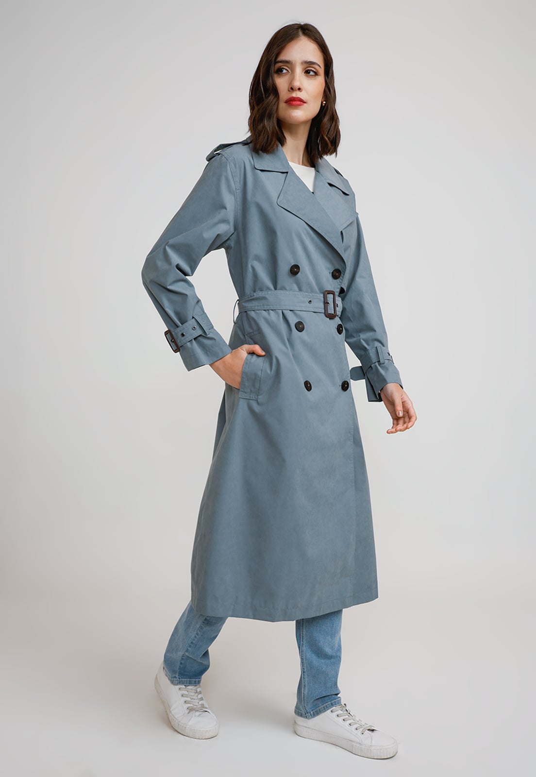 TRENCH IMPERMEABLE MUJER POLIE STER CELESTE - 1