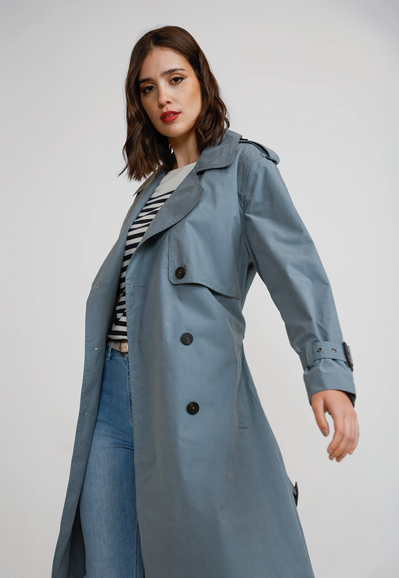 TRENCH IMPERMEABLE MUJER POLIE STER CELESTE - 4