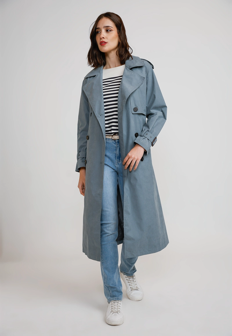 TRENCH IMPERMEABLE MUJER POLIE STER CELESTE - 5