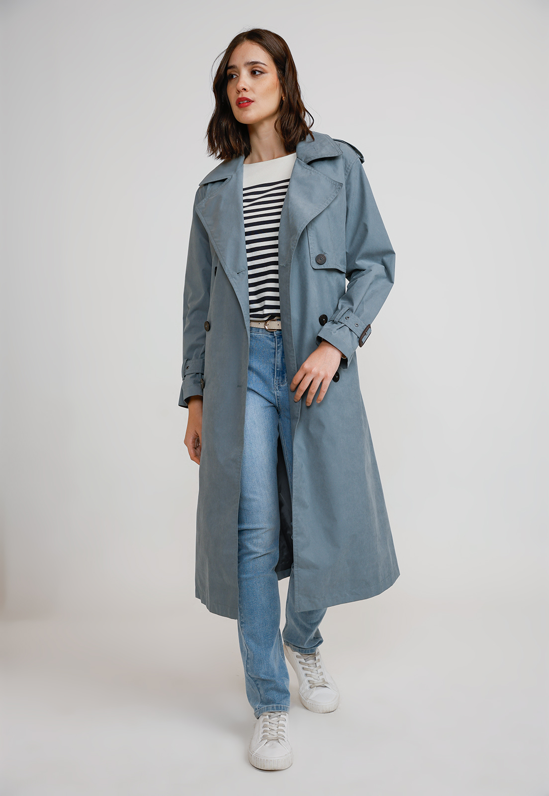 TRENCH IMPERMEABLE MUJER POLIE STER CELESTE - 5