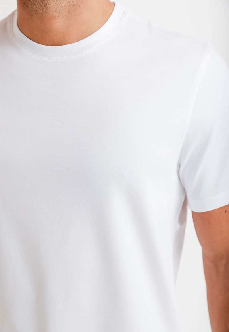 POLERA HOMBRE MANGA CORTA BLANCO - 3