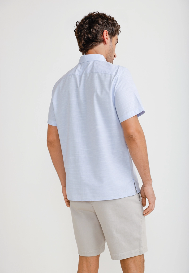 CAMISA HOMBRE MANGA CORTA ALGODON CELESTE - 2