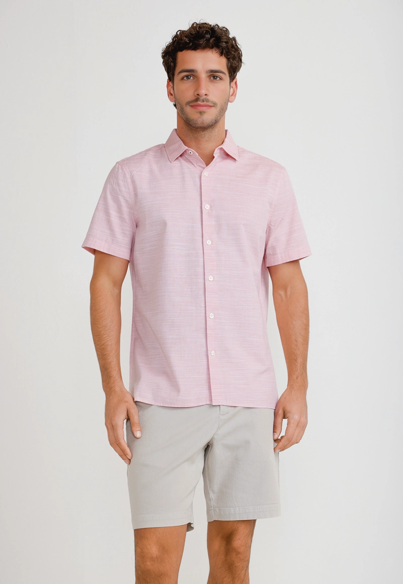 CAMISA HOMBRE MANGA CORTA ALGODON CORAL - 1