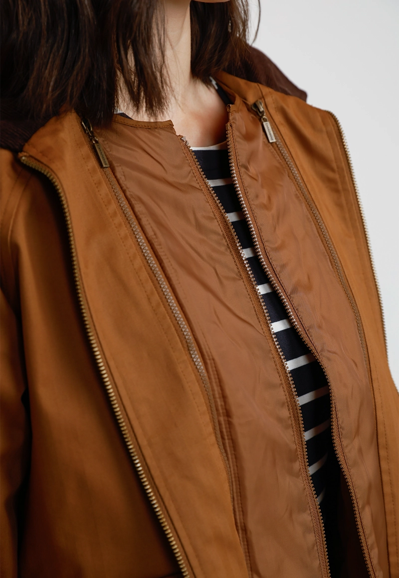 PARKA 3 EN 1 MUJER ALGODON Y POLIE STER CAMEL - 6