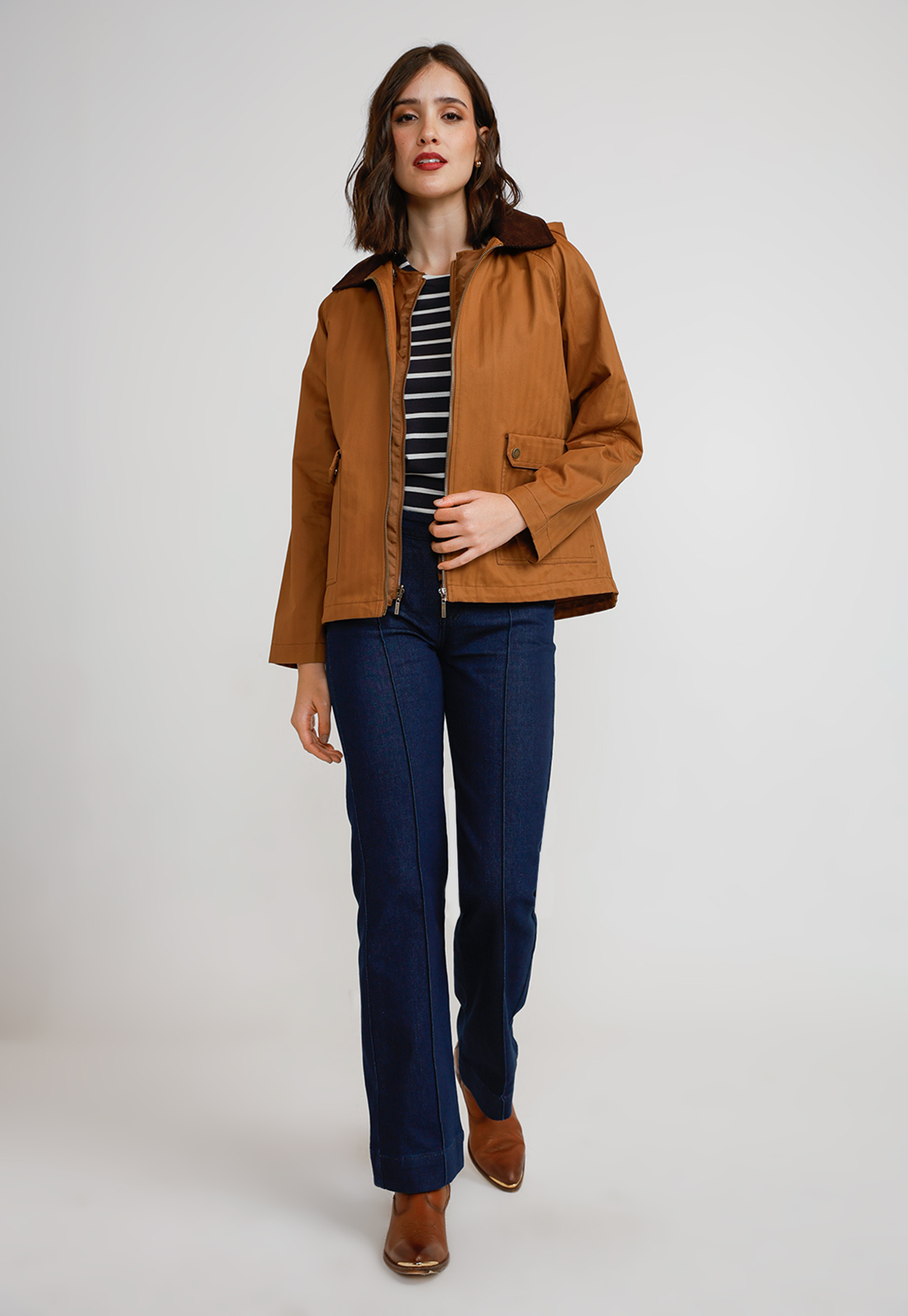 PARKA 3 EN 1 MUJER ALGODON Y POLIE STER CAMEL - 8