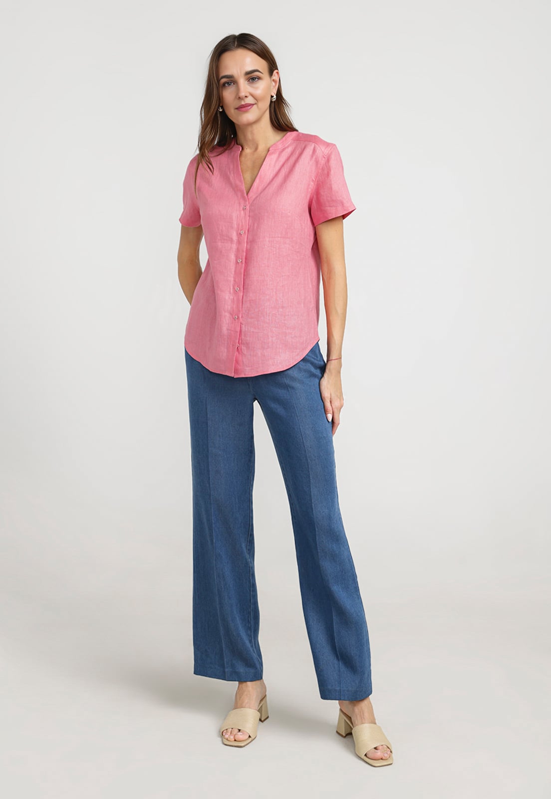 BLUSA MUJER KEIKO LINO MAGENTA - 4