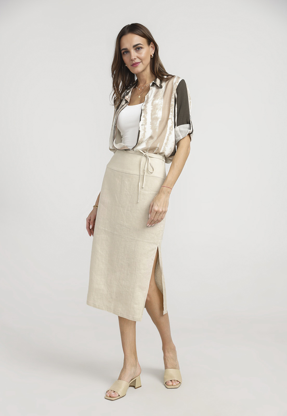 FALDA MUJER ANDREA LINO BEIGE - 4