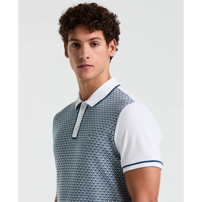 POLERA HOMBRE POLO MANGA CORTA BLANCA - 3