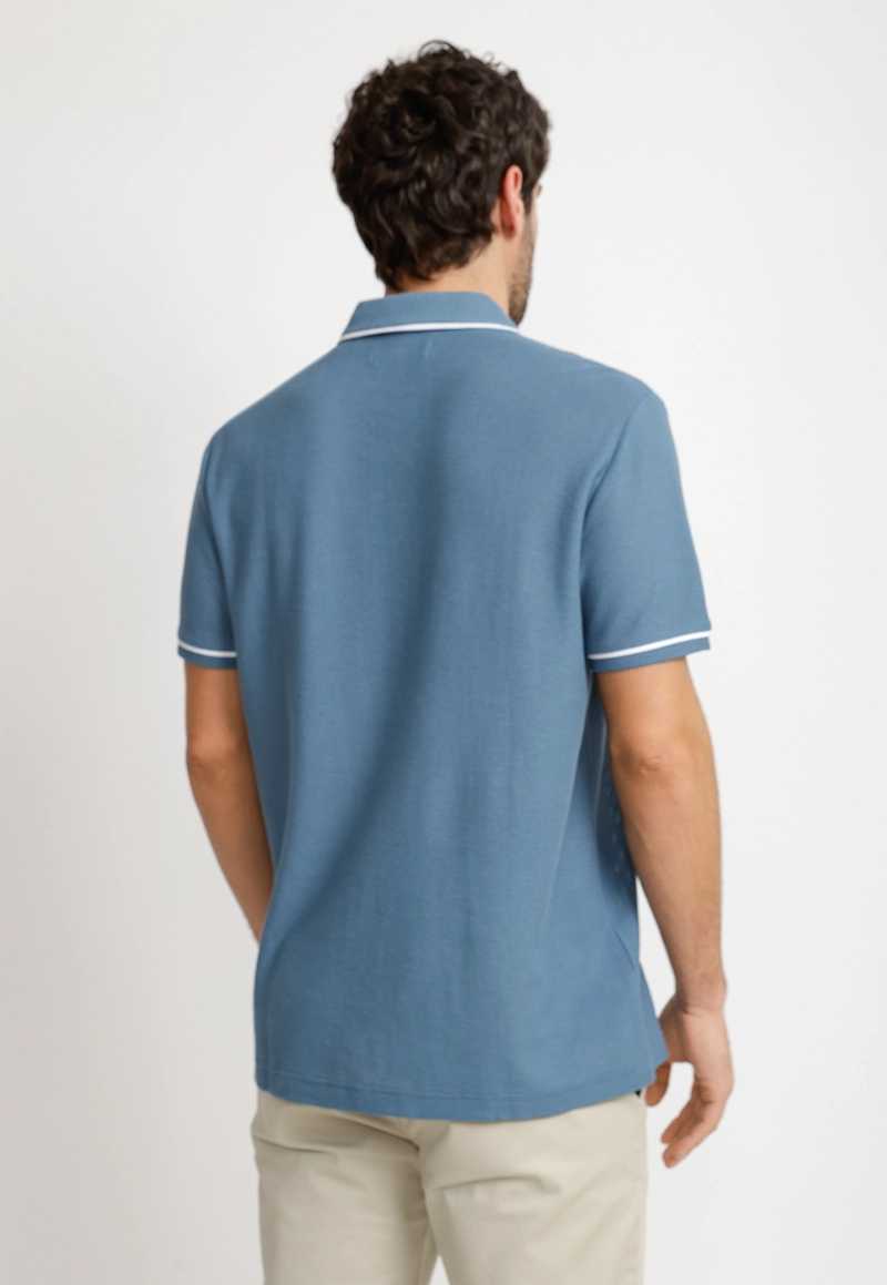 POLERA HOMBRE POLO MANGA CORTA AZUL - 2