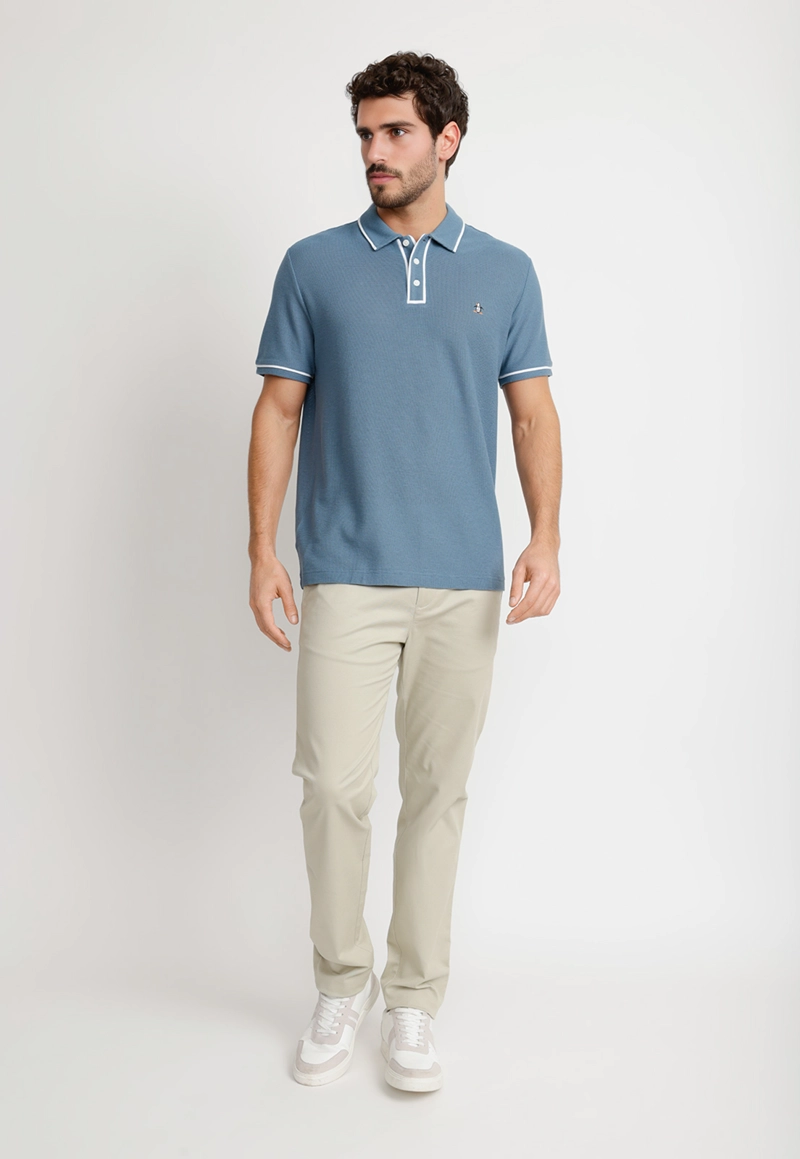 POLERA HOMBRE POLO MANGA CORTA AZUL - 4