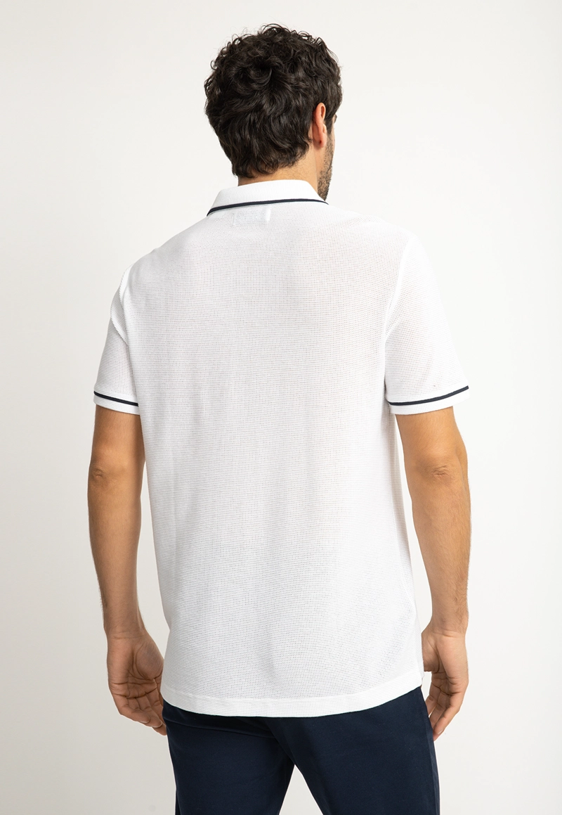 POLERA HOMBRE POLO MANGA CORTA BLANCA - 2