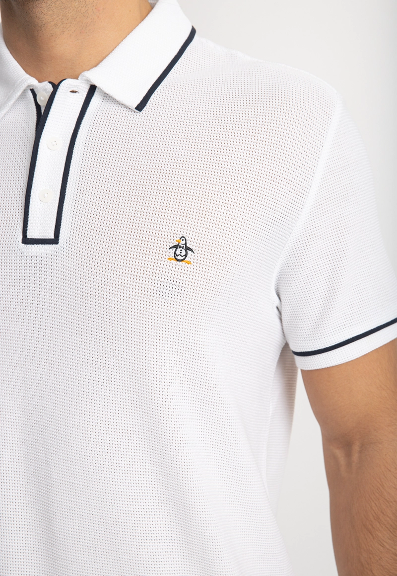 POLERA HOMBRE POLO MANGA CORTA BLANCA - 3