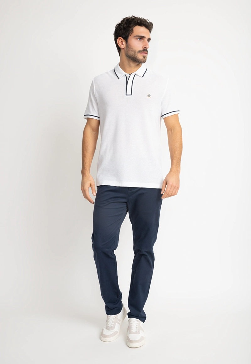 POLERA HOMBRE POLO MANGA CORTA BLANCA - 4