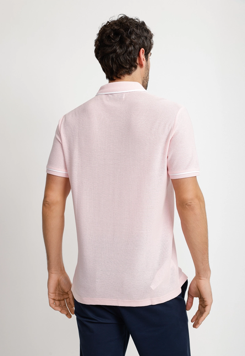 POLERA HOMBRE POLO MANGA CORTA ROSADO - 2