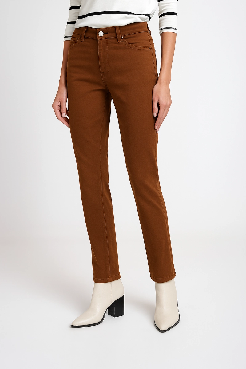 PANTALON DE MUJER MODELO ELY 24 COLOR CAFE - 1