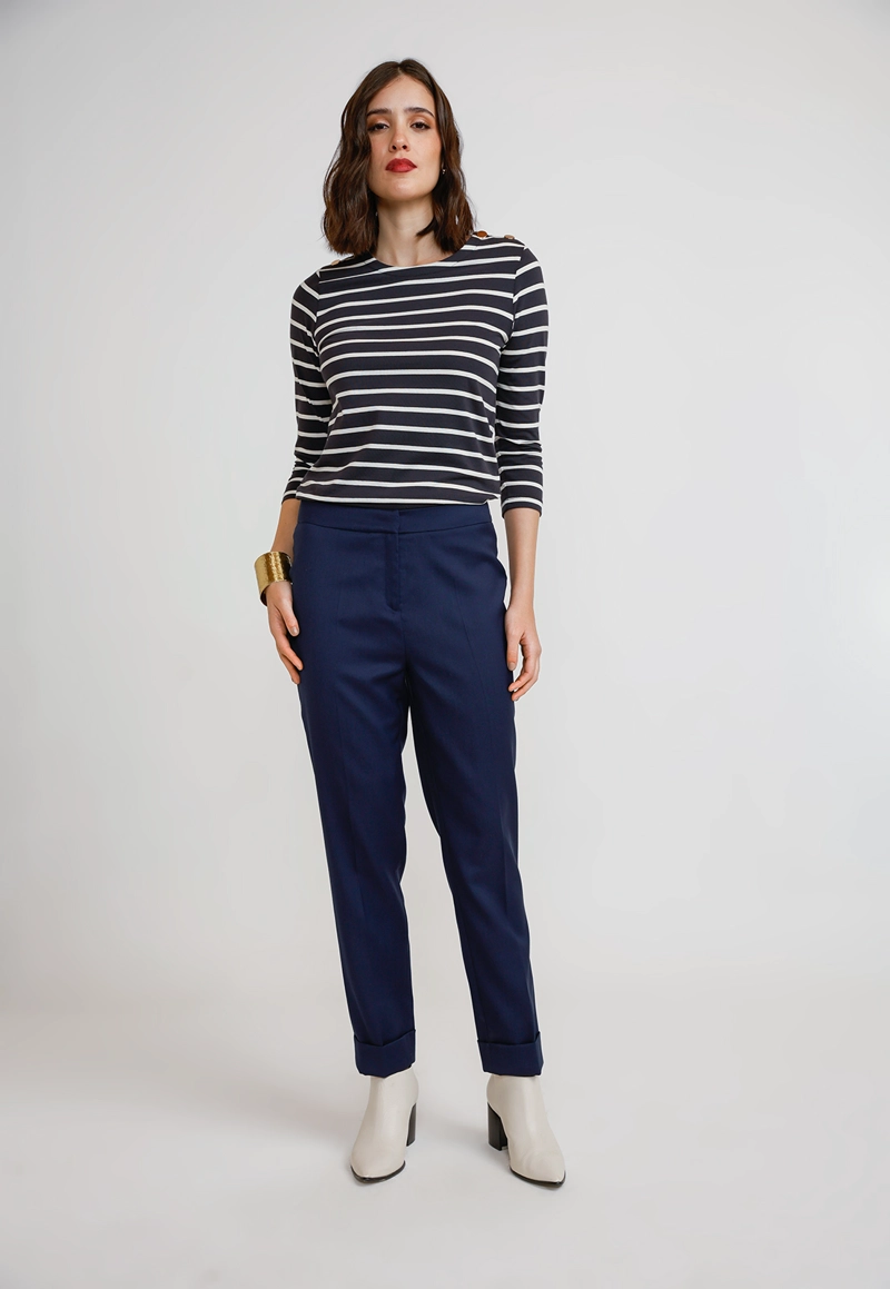 PANTALON MUJER LANA AZUL - 4