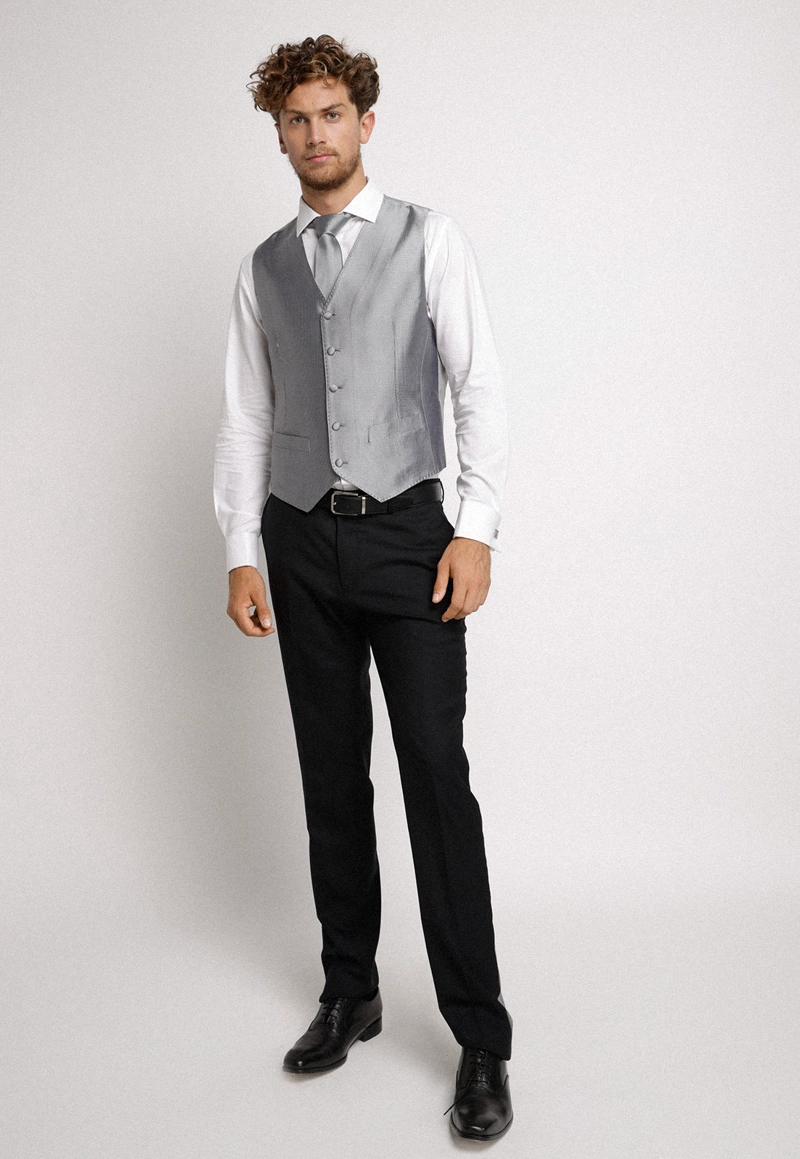 GILET FORMAL HOMBRE LUXURY SEDA GRIS - 4