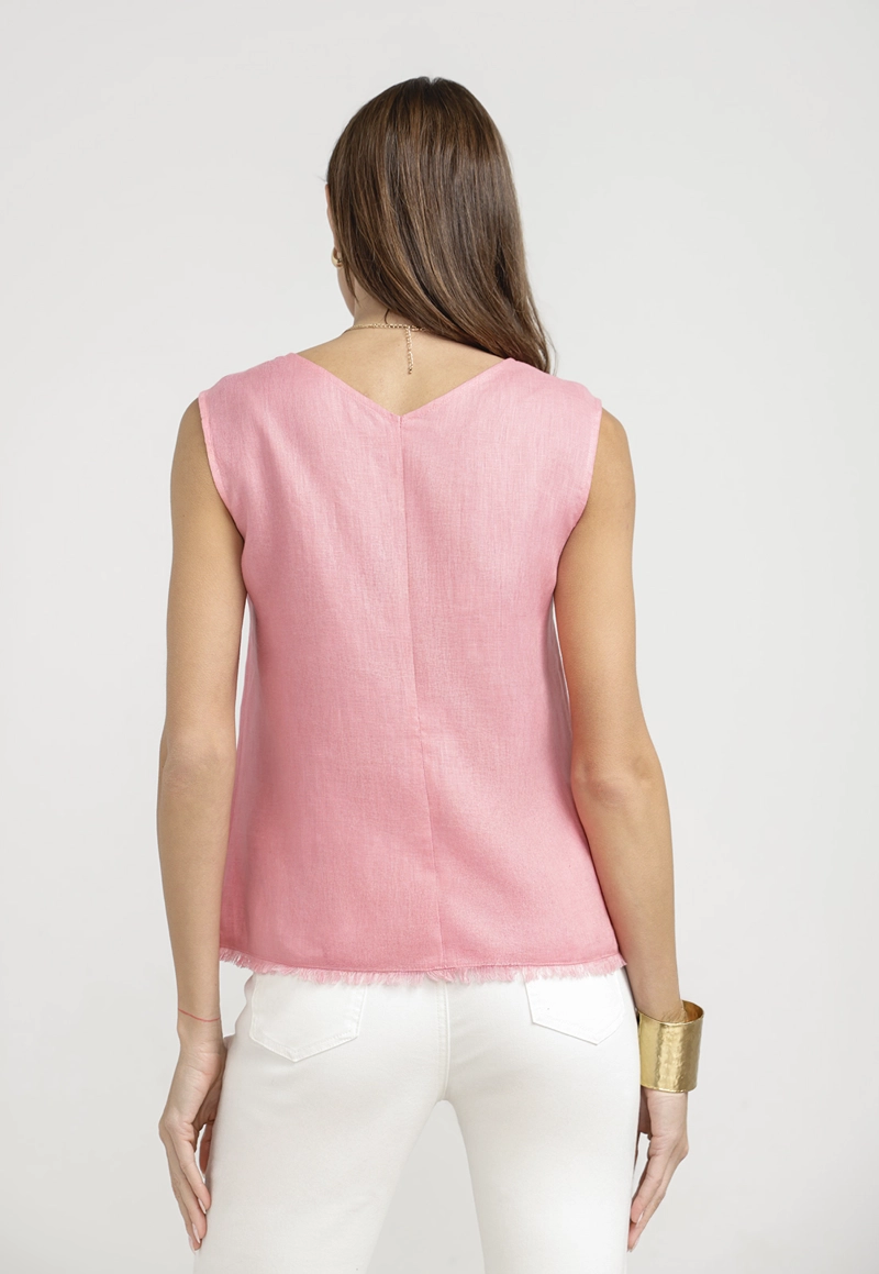 BLUSA MUJER GIA LINO MAGENTA - 2