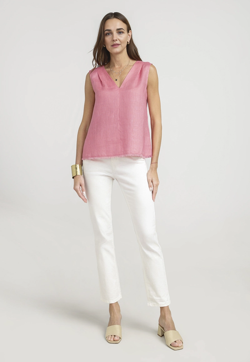 BLUSA MUJER GIA LINO MAGENTA - 4