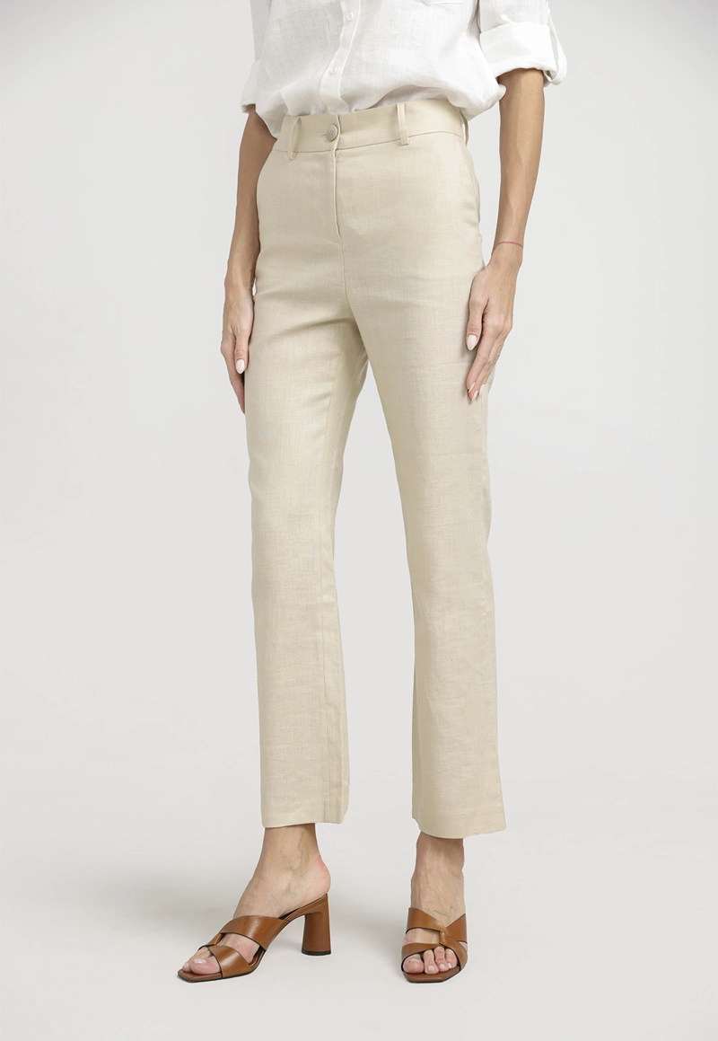 PANTALON MUJER SAVANAH LINO BEIGE - 1