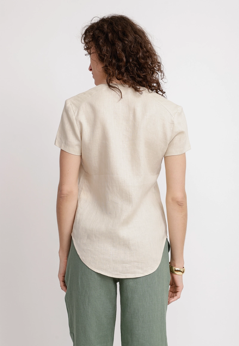 BLUSA MUJER KEIKO LINO BEIGE - 2