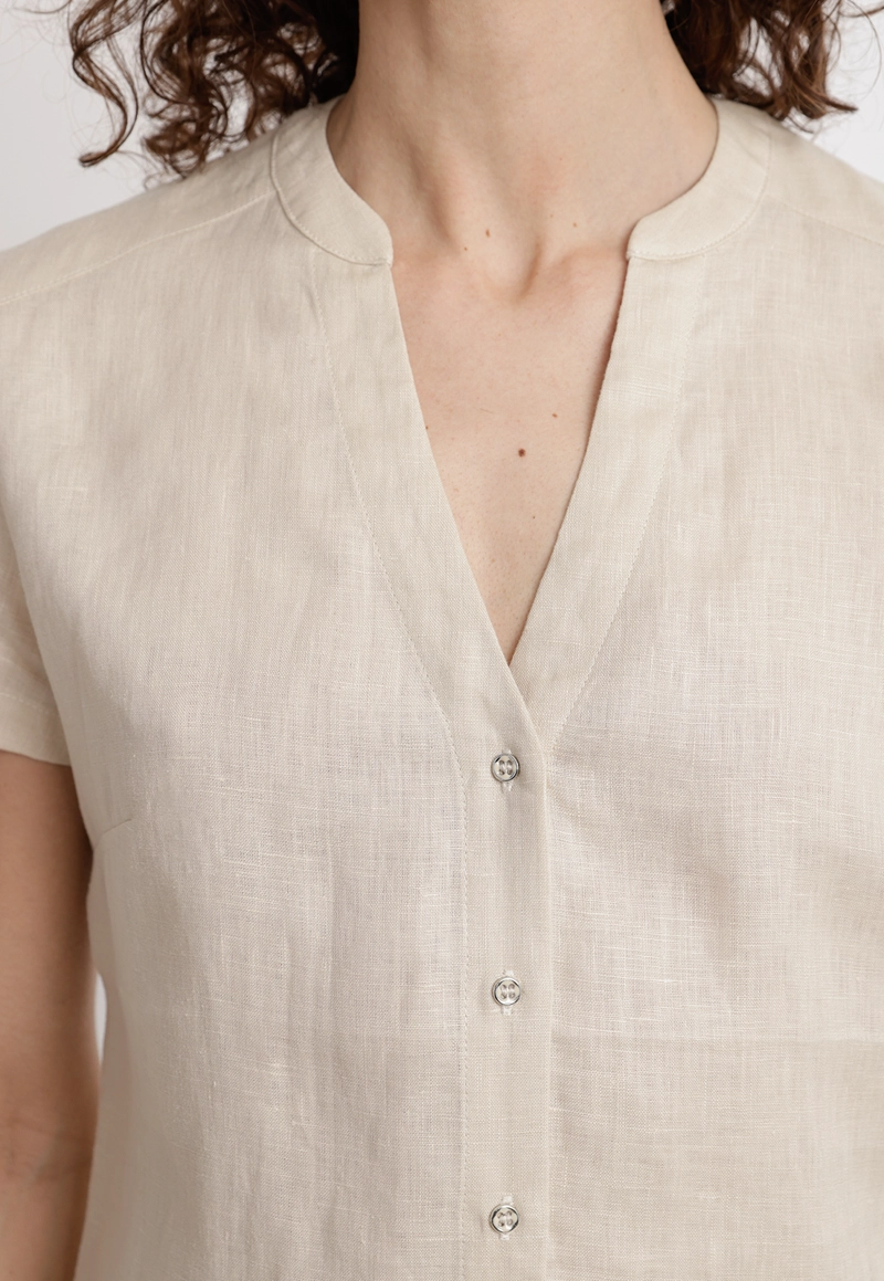 BLUSA MUJER KEIKO LINO BEIGE - 3