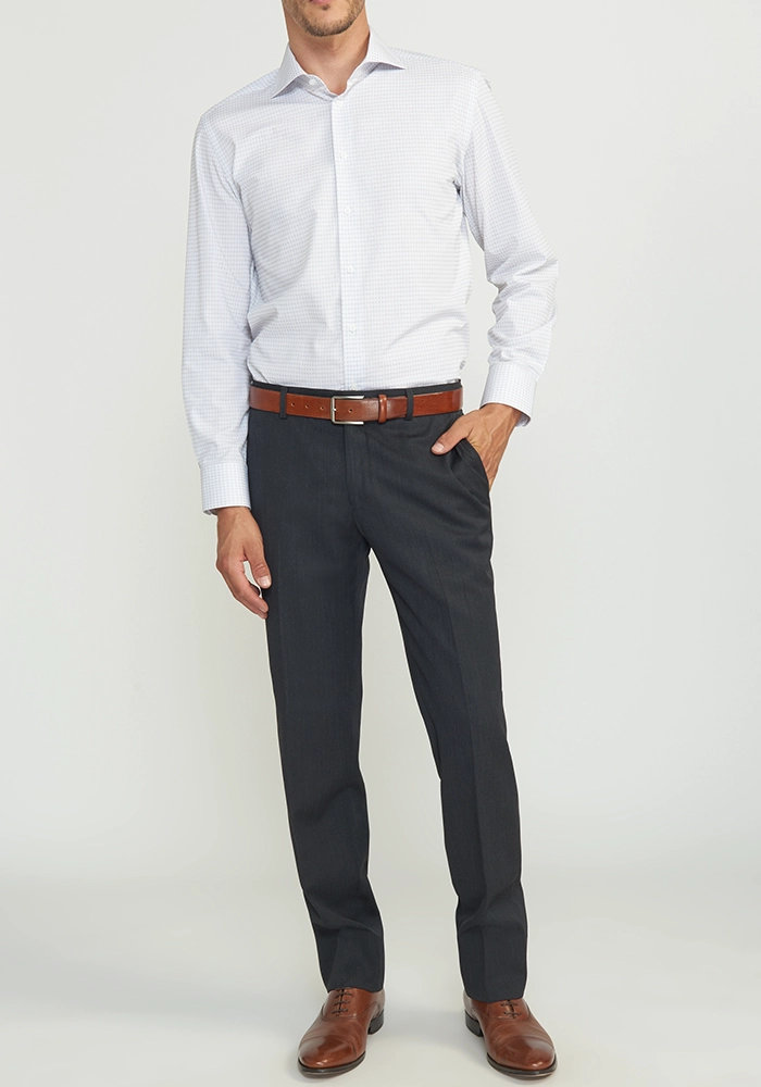 PANTALON FORMAL HOMBRE SLIM FIT BUSINESS LANA GRIS - 1