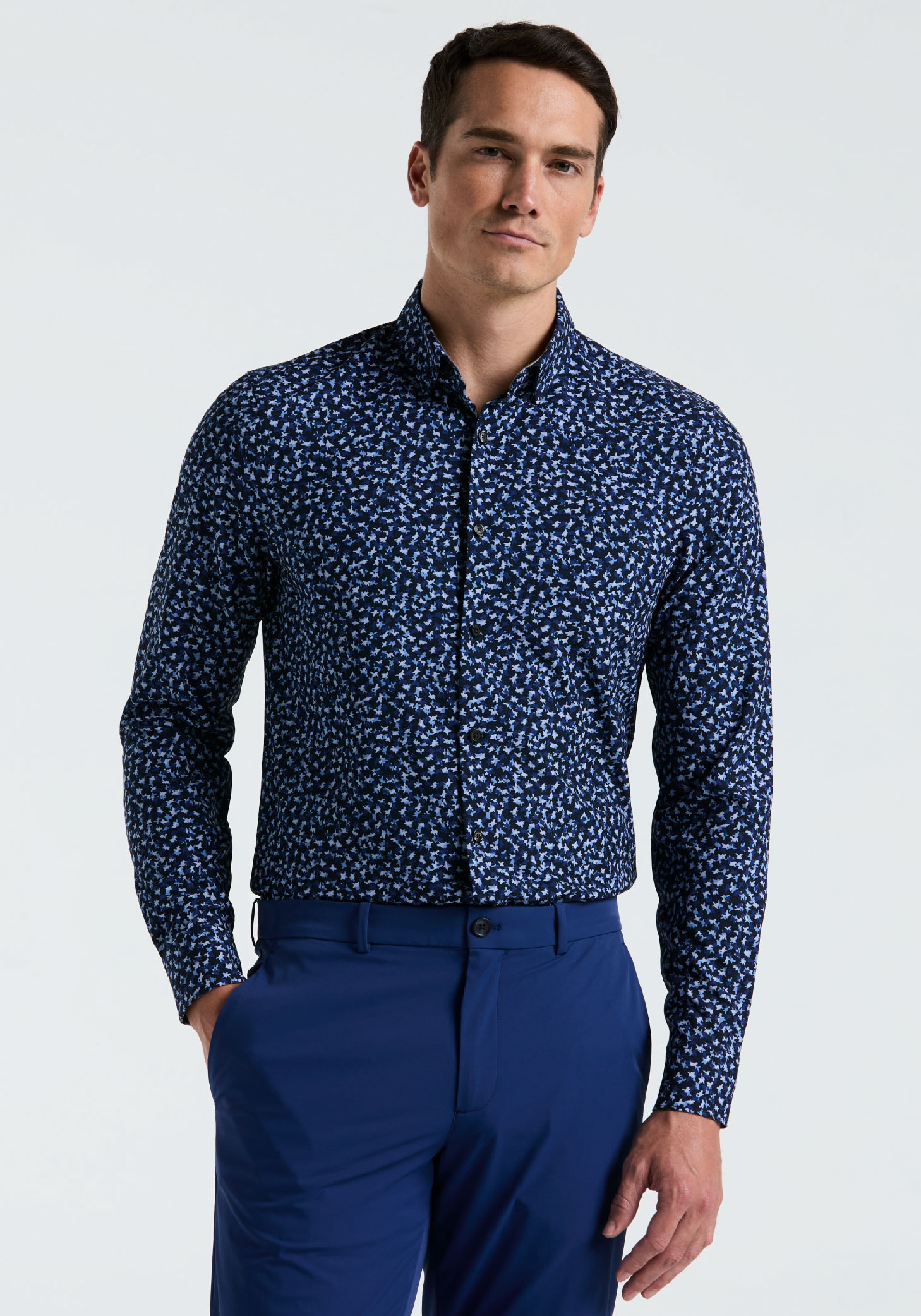 CAMISA HOMBRE TOTAL STRETCH ESTAMPADA NAVY - 1
