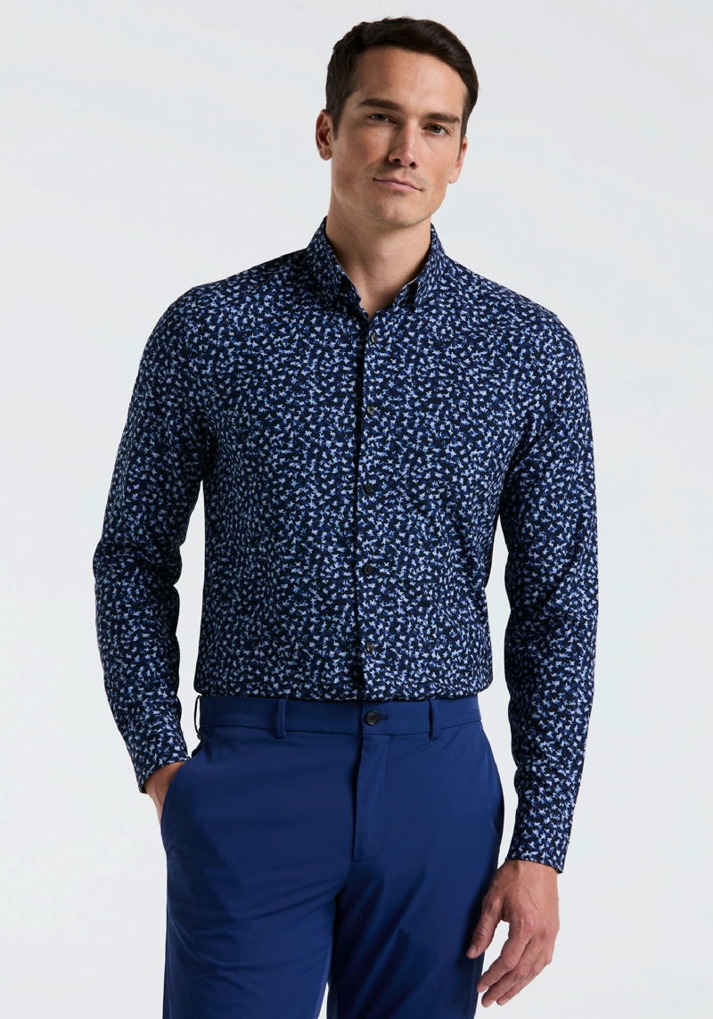 CAMISA HOMBRE TOTAL STRETCH ESTAMPADA NAVY - 1
