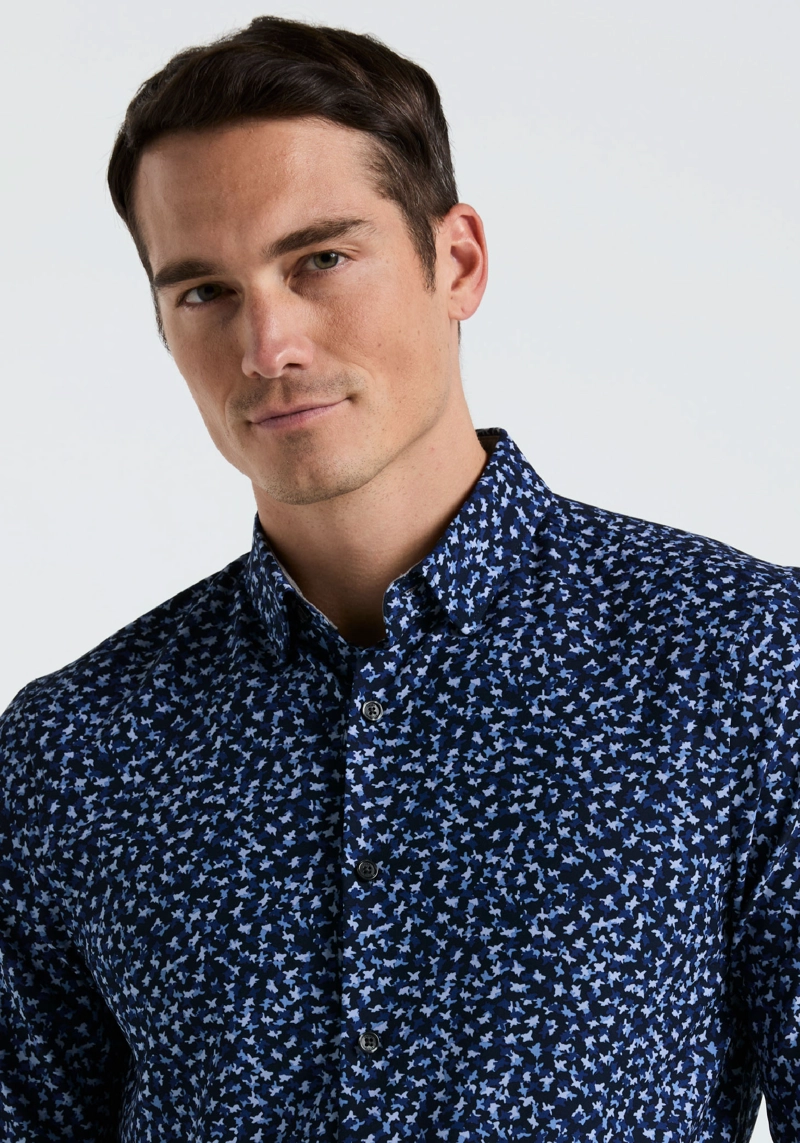 CAMISA HOMBRE TOTAL STRETCH ESTAMPADA NAVY - 3
