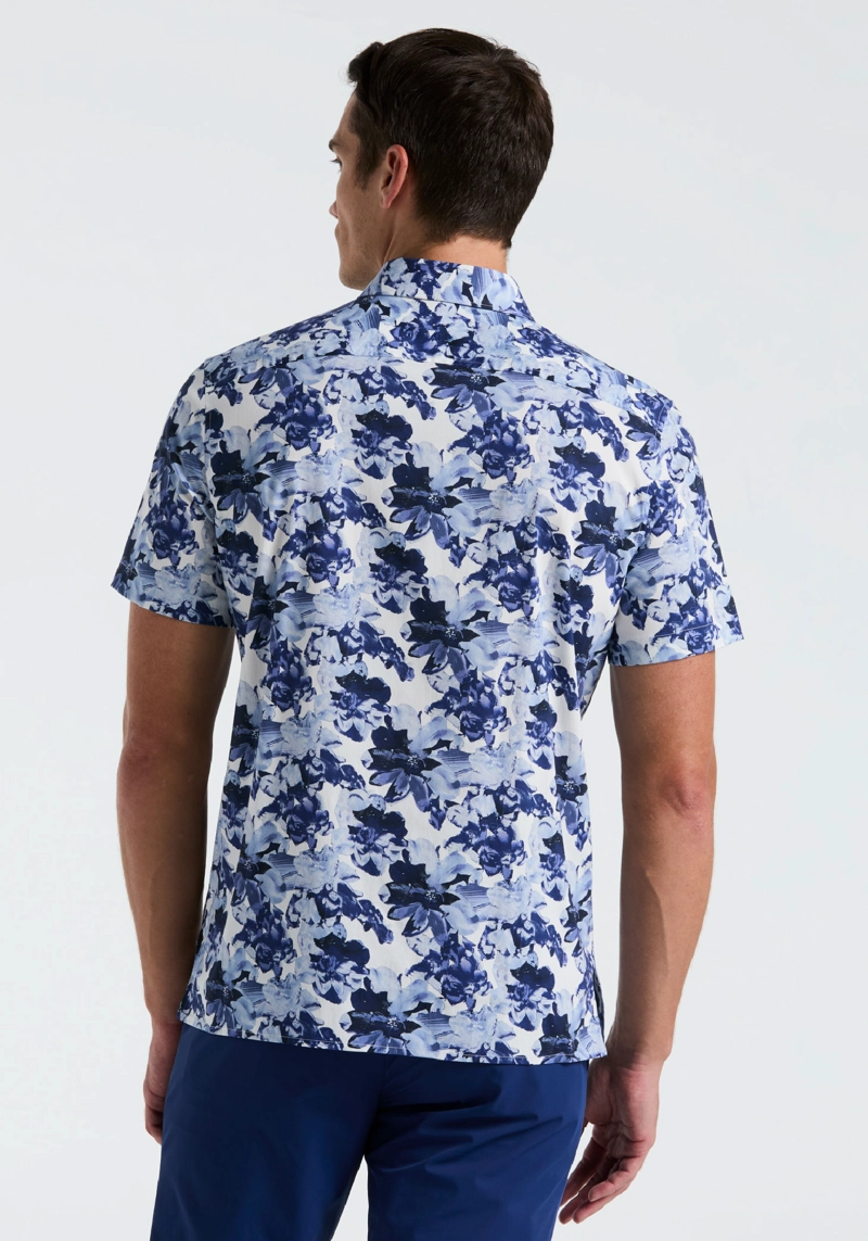 CAMISA HOMBRE MANGA CORTA ESTAMPADA AZUL - 2
