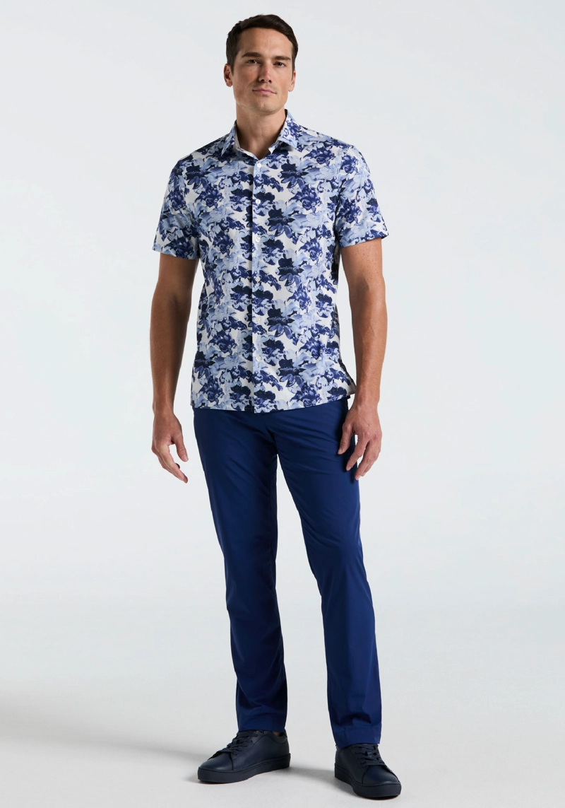 CAMISA HOMBRE MANGA CORTA ESTAMPADA AZUL - 4