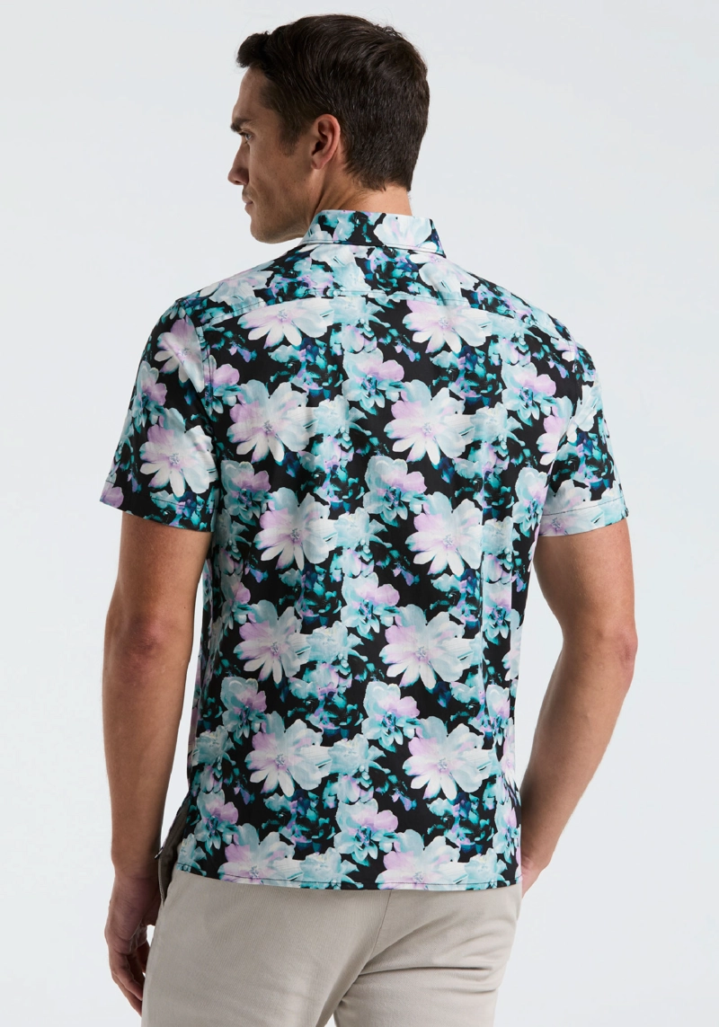 CAMISA HOMBRE MANGA CORTA ESTAMPADA NEGRO - 2