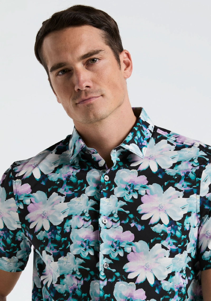 CAMISA HOMBRE MANGA CORTA ESTAMPADA NEGRO - 3