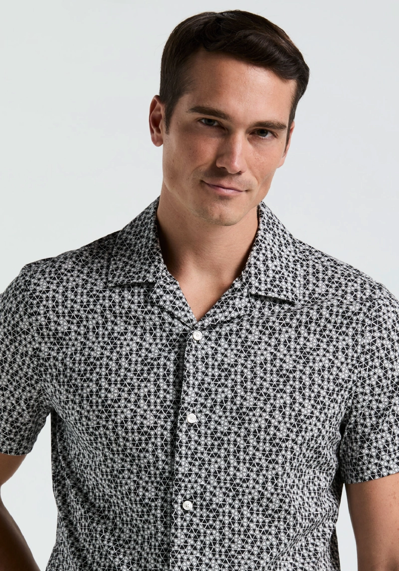 CAMISA HOMBRE MANGA CORTA ESTAMPADA NEGRO - 3