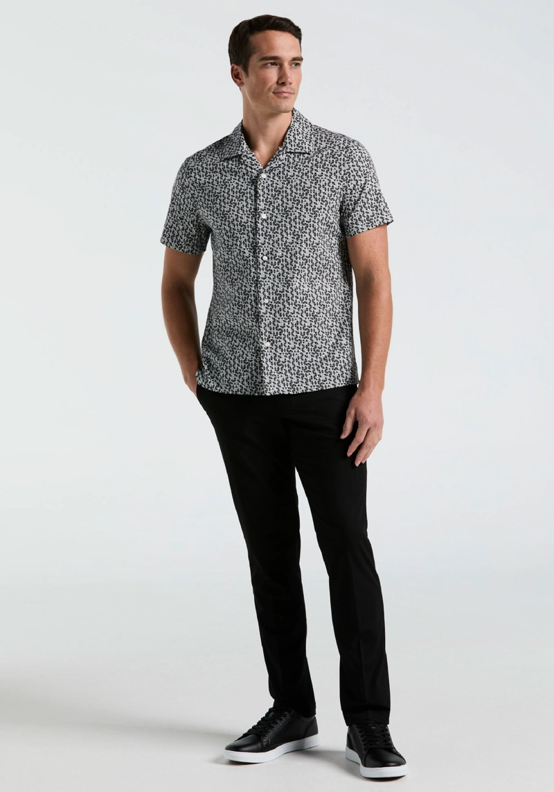 CAMISA HOMBRE MANGA CORTA ESTAMPADA NEGRO - 4