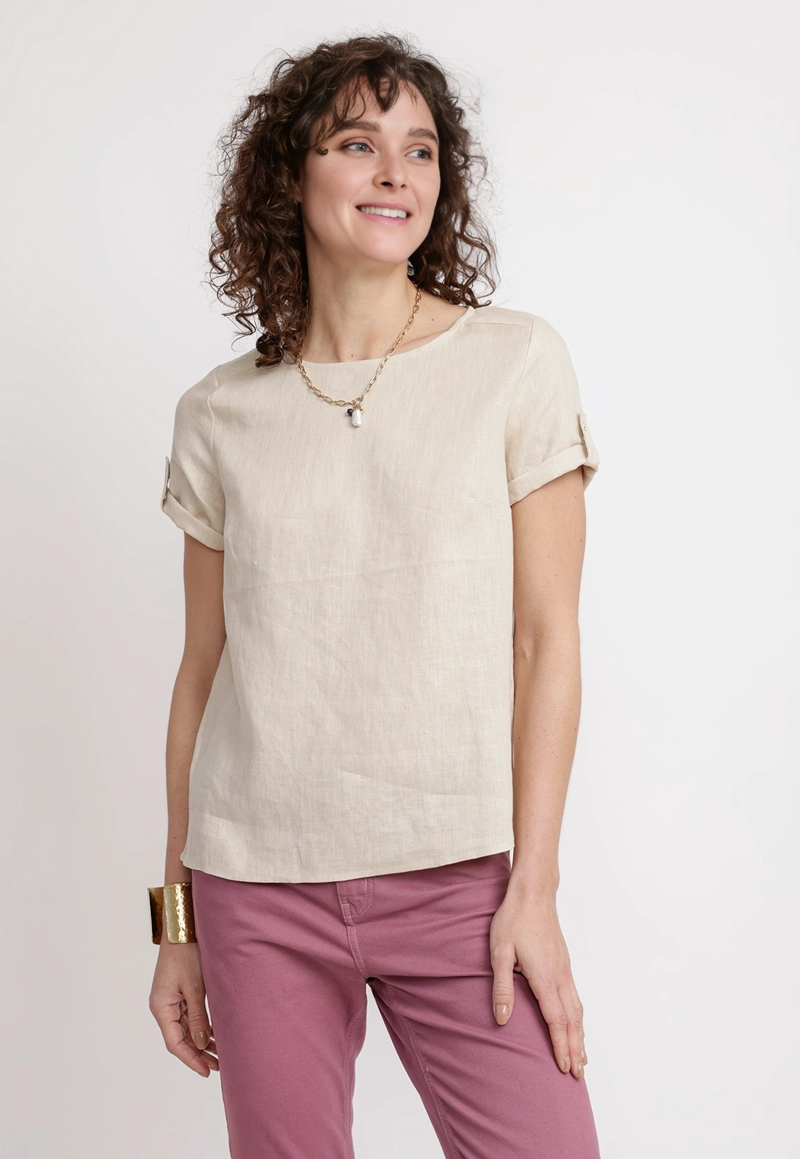 BLUSA MUJER GARZA VISCOSA BEIGE - 1