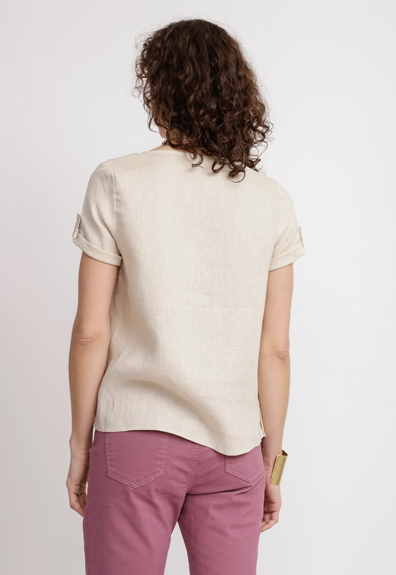 BLUSA MUJER GARZA VISCOSA BEIGE - 2