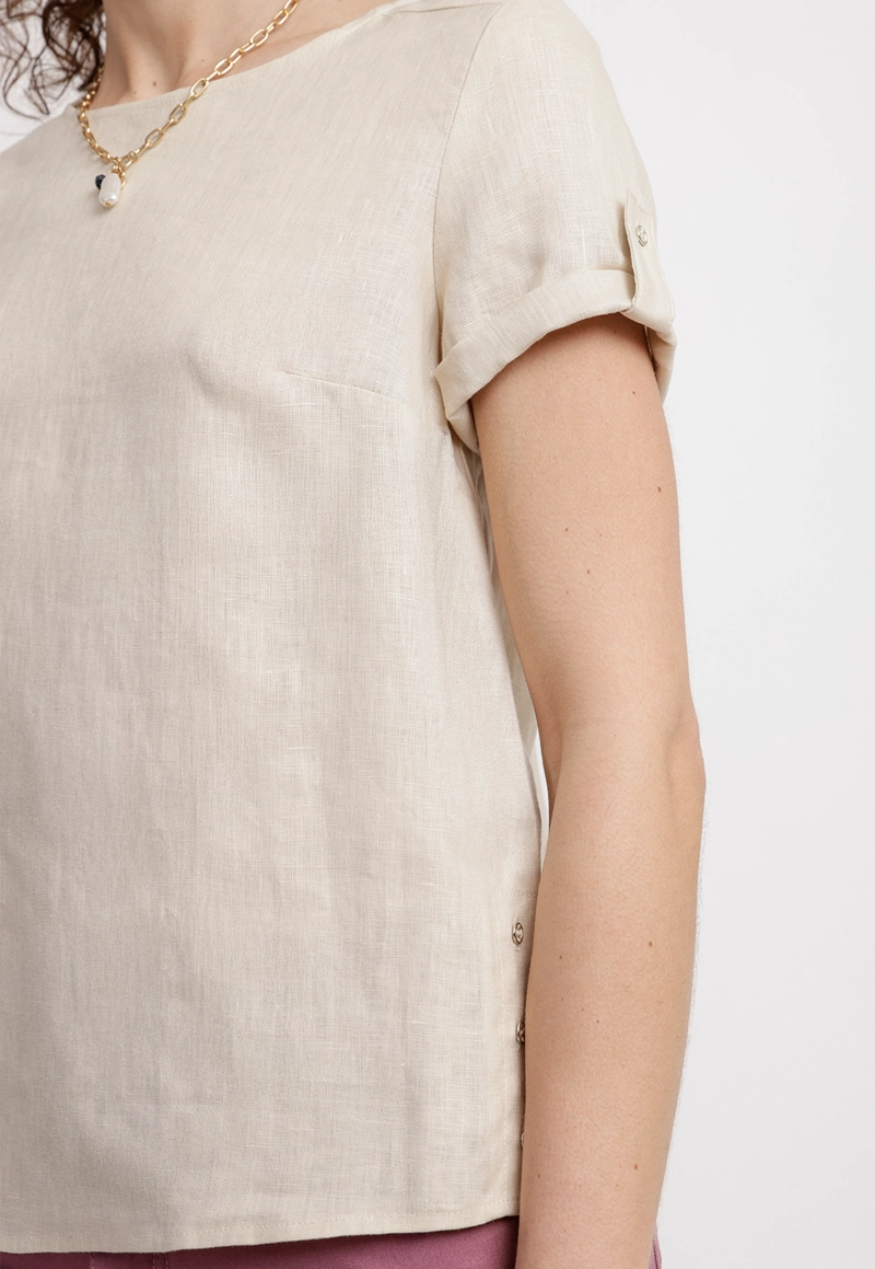 BLUSA MUJER GARZA VISCOSA BEIGE - 3