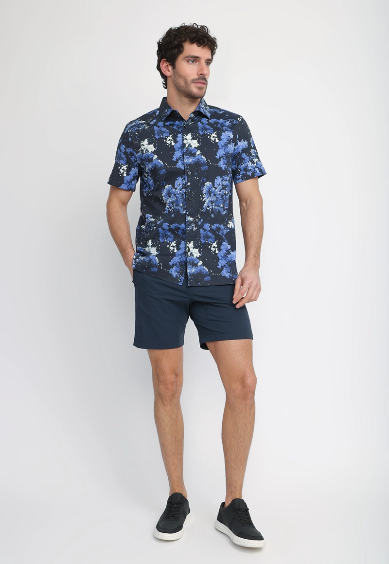 CAMISA HOMBRE MANGA CORTA ESTAMPADA NAVY - 1