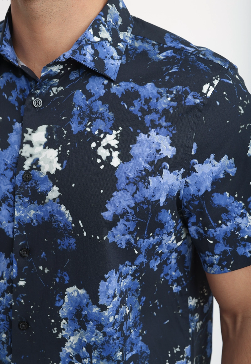 CAMISA HOMBRE MANGA CORTA ESTAMPADA NAVY - 3