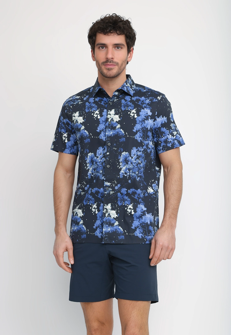 CAMISA HOMBRE MANGA CORTA ESTAMPADA NAVY - 4