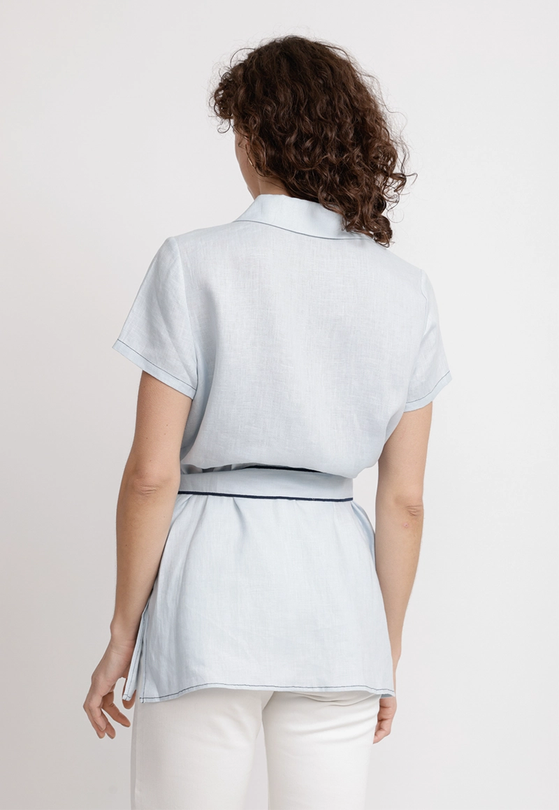 BLUSA MUJER PAU LINO CELESTE - 2