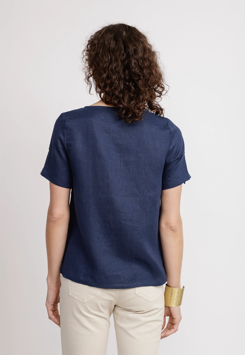 BLUSA MUJER GARZA VISCOSA NAVY - 2