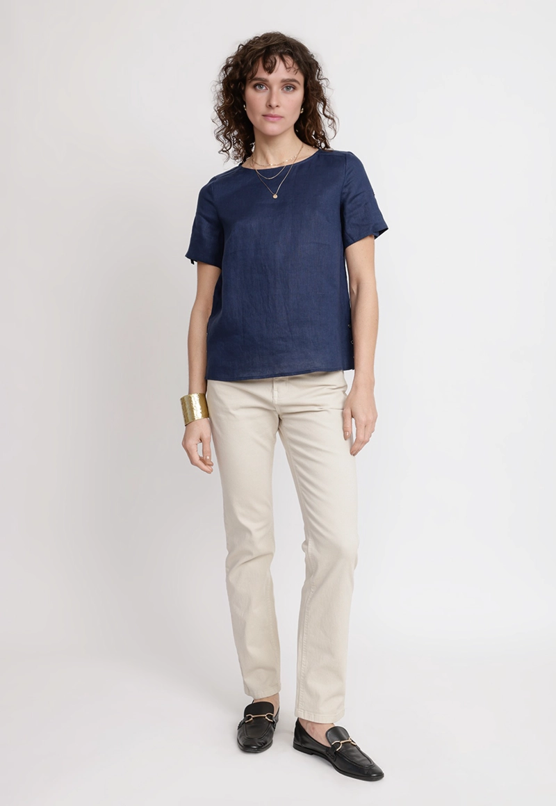 BLUSA MUJER GARZA VISCOSA NAVY - 4