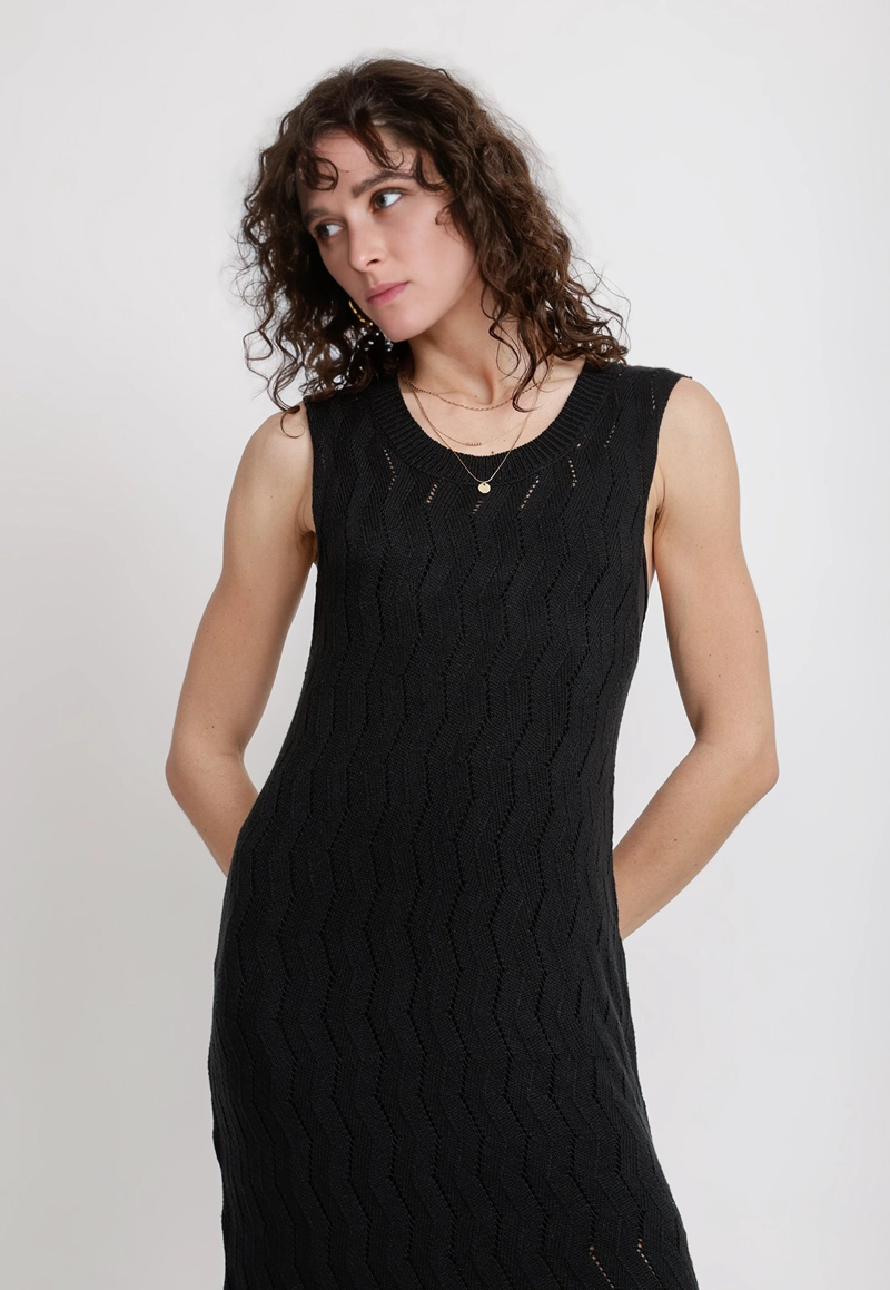 VESTIDO MUJER MALVA NEGRO - 1