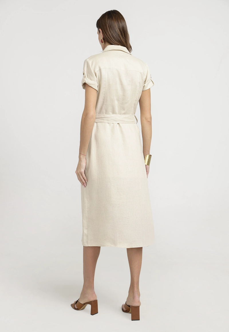 VESTIDO MUJER SEVILLA LINO BEIGE - 2