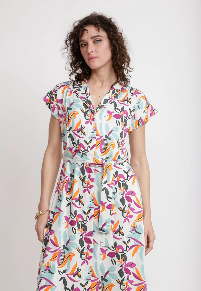 VESTIDO MUJER BEGONIA VISCOSA MAGENTA - 1